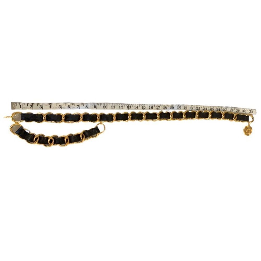 Vintage CHANEL Gold & Leather Chainlink Belt - Picture 8 of 16
